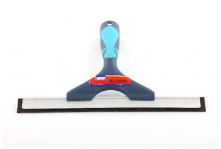 Raamtrekker blauw met natuur rubberen strip en ergonomische soft grip 25 cm