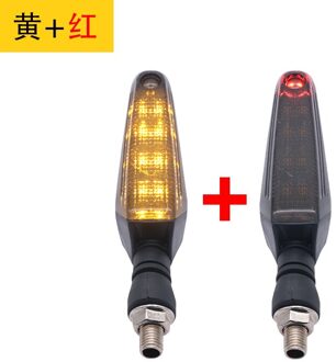 Racbox 2Pcs Moto Rcycle Bike Richtingaanwijzer Universele Led Amber Blinker Licht Indicatoren Intermitentes Moto Flash Lamp Moto R Rood