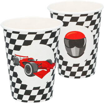 Race Bekers Met Racewagen (8st) Multikleur - Print