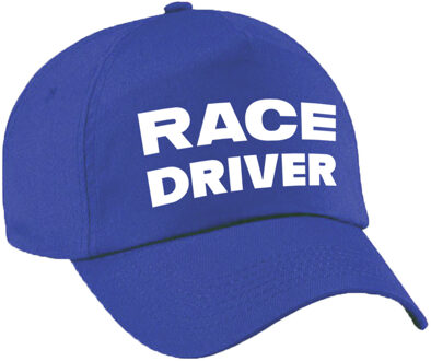 Race driver / auto coureur verkleed pet blauw voor jongens en meisjes - Racing team baseball cap - carnaval / kostuum