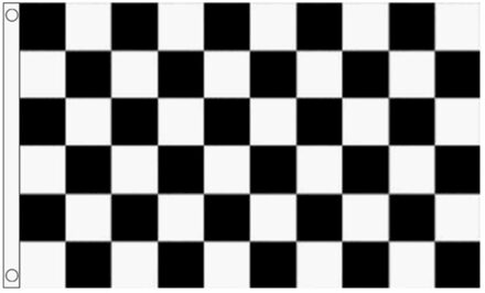 Race Finish Vlag - 90x150 cm - geruit - autosport thema feestartikelen