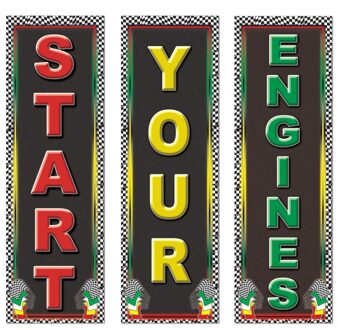 Race thema muurdecoratie - Feestdecoratieborden Multikleur