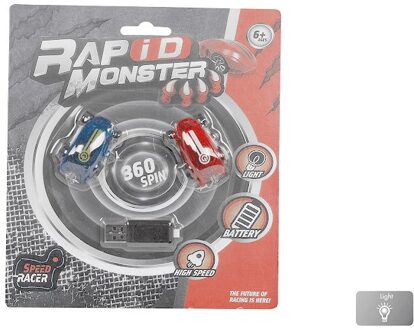 raceauto's 6 cm USB blauw/rood 3-delig