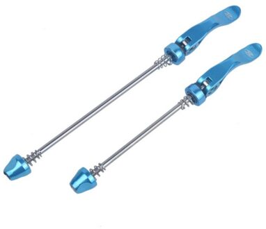 Racefiets Clip Hendel As 148/185Mm Quick Release Fiets Wielen Lock Fiets Wielnaaf Spiesjes Voor Achter snelspanners blauw