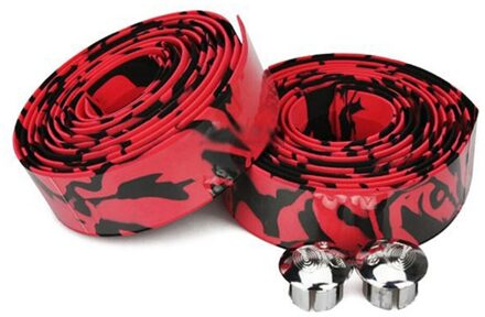 Racefiets Fietsstuur Tape 5 Soort Effen Kleur Fietsen Handle Belt Kurk Wrap Met Bar Stekkers Non Slip Absorberen zweet 7 Rood