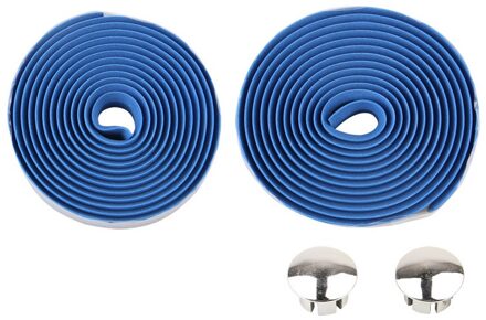 Racefietsen Fiets Stuurlint Balck Antislip Waterdichte Bartape Zachte Eva Spons Tape Zwart Twee Bar Pluggen 1009 donker blauw