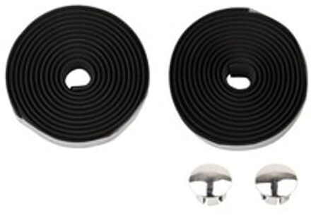Racefietsen Fiets Stuurlint Balck Antislip Waterdichte Bartape Zachte Eva Spons Tape Zwart Twee Bar Pluggen 1009