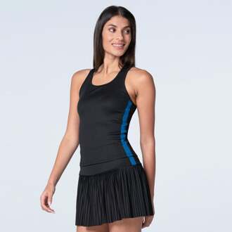 Racer Rib Tanktop Dames-Zwart - S