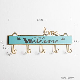 Rack Haken Moderne Silplicity Stijl Houten Muur Gemonteerde Rekken Kapstok Opbergrek Thuis Decoratieve Sleutel Hanger Kapstok blauw an goud-L