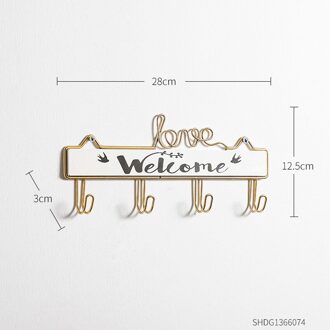 Rack Haken Moderne Silplicity Stijl Houten Muur Gemonteerde Rekken Kapstok Opbergrek Thuis Decoratieve Sleutel Hanger Kapstok wit an goud-S