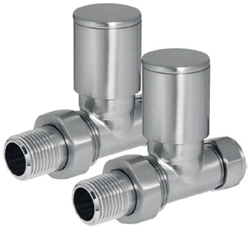 Radiator Kraantjes Recht Gepolijst RVS