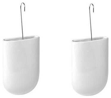 Radiator luchtbevochtigers - 2x - wit - met haak - 13,5 cm