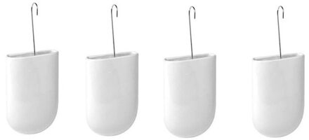 Radiator luchtbevochtigers - 4x - wit - met haak - 13,5 cm