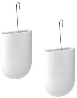 Radiator luchtbevochtigers - Pakket van 2x stuks - wit - met haak - 13,5 cm