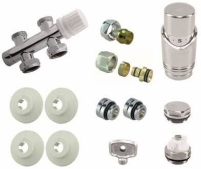 Radiator Onderblok Recht Chroom Aqua Splash