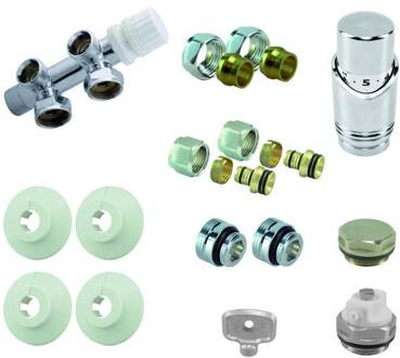 Radiator Onderblok Recht Haaks Chroom Aqua Splash