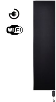 Radiator Sanicare Denso Met WiFi 180 x 40 cm Mat Zwart Met Thermostaat Chroom Linksonder