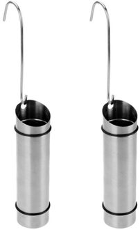 Radiator verwarming waterverdampers/luchtbevochtigers - set 2x stuks - zilver - rvs - 21 x 6 cm