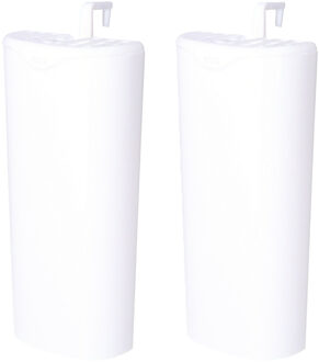 Radiatorbak luchtbevochtiger - 2x - waterverdamper - wit - kunststof - 22 x 9 cm