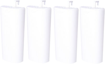 Radiatorbak luchtbevochtiger - 4x - waterverdamper - wit - kunststof - 22 x 9 cm