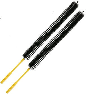 Radiatorborstel - 2x - kunststof - rood - 74 cm - schoonmaakborstel