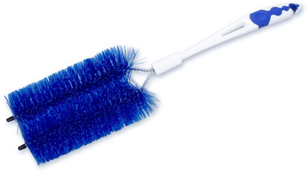 Radiatorborstel - dubbele borstel - blauw - kunststof - schoonmaakborstel