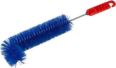 Radiatorborstel - L-vorm - kunststof - blauw - 36 cm - schoonmaakborstel