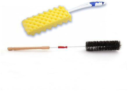 Radiatorborstel set - 2-delig - 65 cm - schuimspons - 46 cm - schoonmaakborstel
