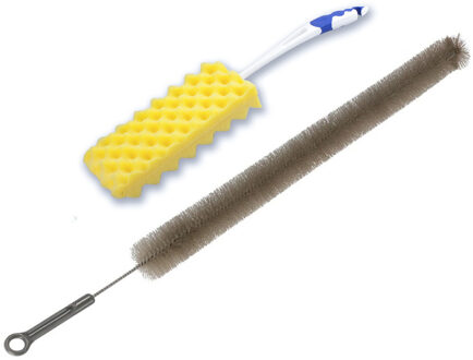 Radiatorborstel set - 2-delig - flexibel - 72 cm - schuimspons - 46 cm