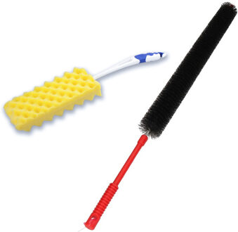 Radiatorborstel set - 2-delig - flexibel - 74 cm - schuimspons - 46 cm