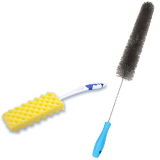 Radiatorborstel set - 2-delig - flexibel - 90 cm - schuimspons - 46 cm