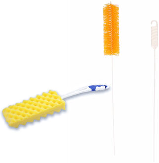 Radiatorborstel set - 2-delig - flexibel - 90 cm - schuimspons - 46 cm