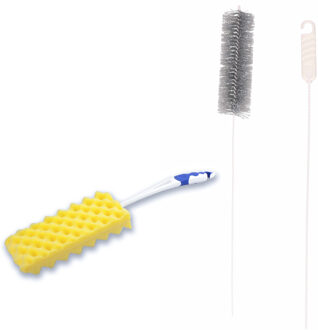 Radiatorborstel set - 2-delig - flexibel - 90 cm - schuimspons - 46 cm