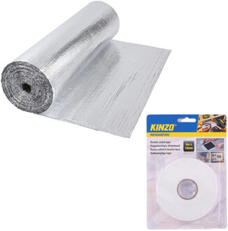 Radiatorfolie met bevestiging tape - 250 x 45 cm - aluminium - energiebesparende isolatiefolie