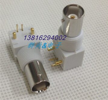 Radio-Frequentie Connector BNC-KWHD Bnc Socket, Horizontale, Wit Plastic. Bocht Pcb Lassen Plaat Bnc Base