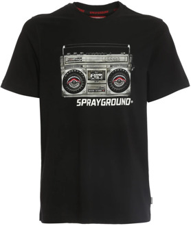 Radio Print Jersey T-Shirt Sprayground , Black , Heren - Xl,S