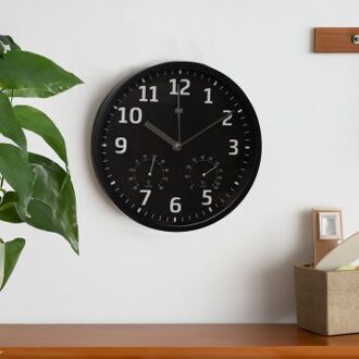 Radiografische wandklok 'Thermo/Hygro'