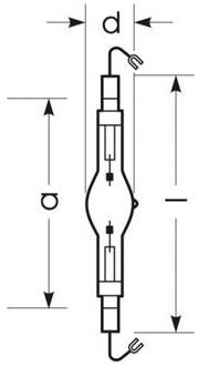 Radium Halogeen gasontladingslamp K12s 1950W HRI-TS D/S helder