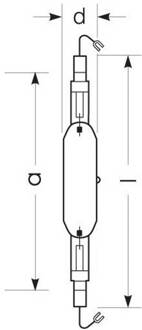Radium Halogeen gasontladingslamp K12s 2150W HRI-TS N/L helder