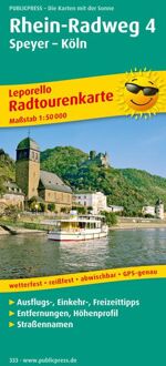 Radtourenkarte Rhein-Radweg 04. Speyer - Köln 1 : 50 000