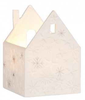 Räder x-mas lichthuisje porselein ster, formaat 5 x 5 x 7 cm., kleur wit