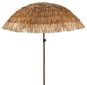 Raffia Design parasol - naturel - D220 cm - Inclusief Opbergtas - zomer/strand - Tropisch/hawaii sfe