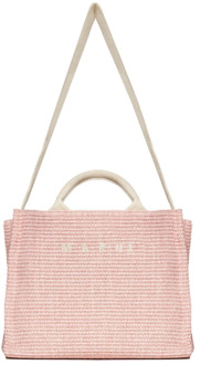 Raffia-effect kleine tote tas Marni , Pink , Dames - ONE Size