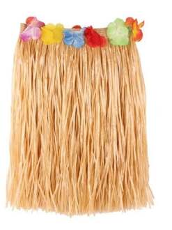 Raffia Rok Naturel + Bloemen 50cm