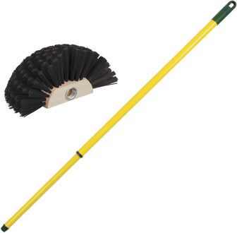 Ragebol met telescoopsteel - 80-130 cm - uitschuifbaar - geel - spinnenrager