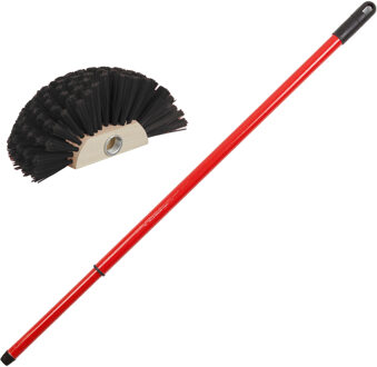 Ragebol met telescoopsteel - 80-130 cm - uitschuifbaar - rood - spinnenrager