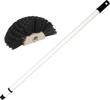 Ragebol met telescoopsteel - 80-130 cm - uitschuifbaar - wit - spinnenrager