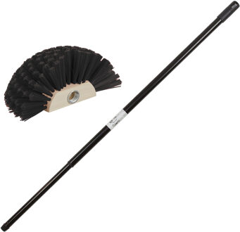 Ragebol met telescoopsteel - 80-130 cm - uitschuifbaar - zwart - spinnenrager