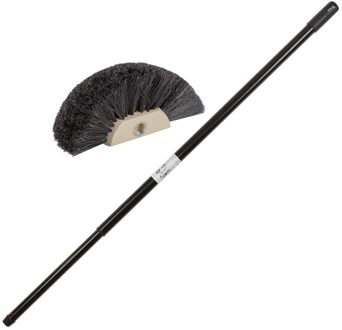 Ragebol met telescoopsteel - 80-130 cm - uitschuifbaar - zwart - spinnenrager