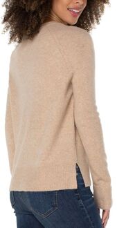 Raglantrui met split aan de zijkant Oatmeal Heather Beige - XL